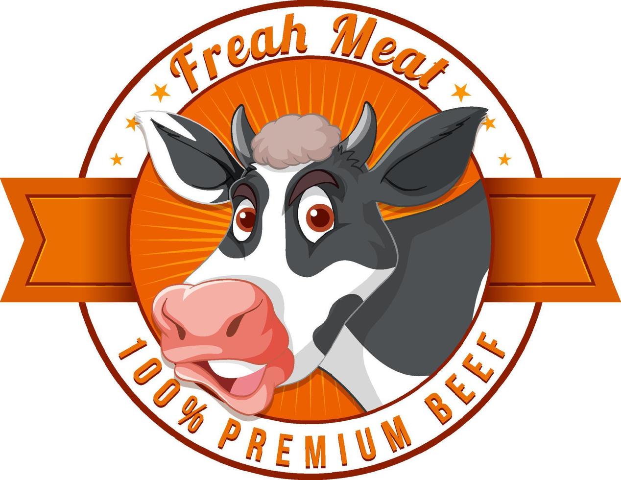 A cow with a Fresh meat label vector