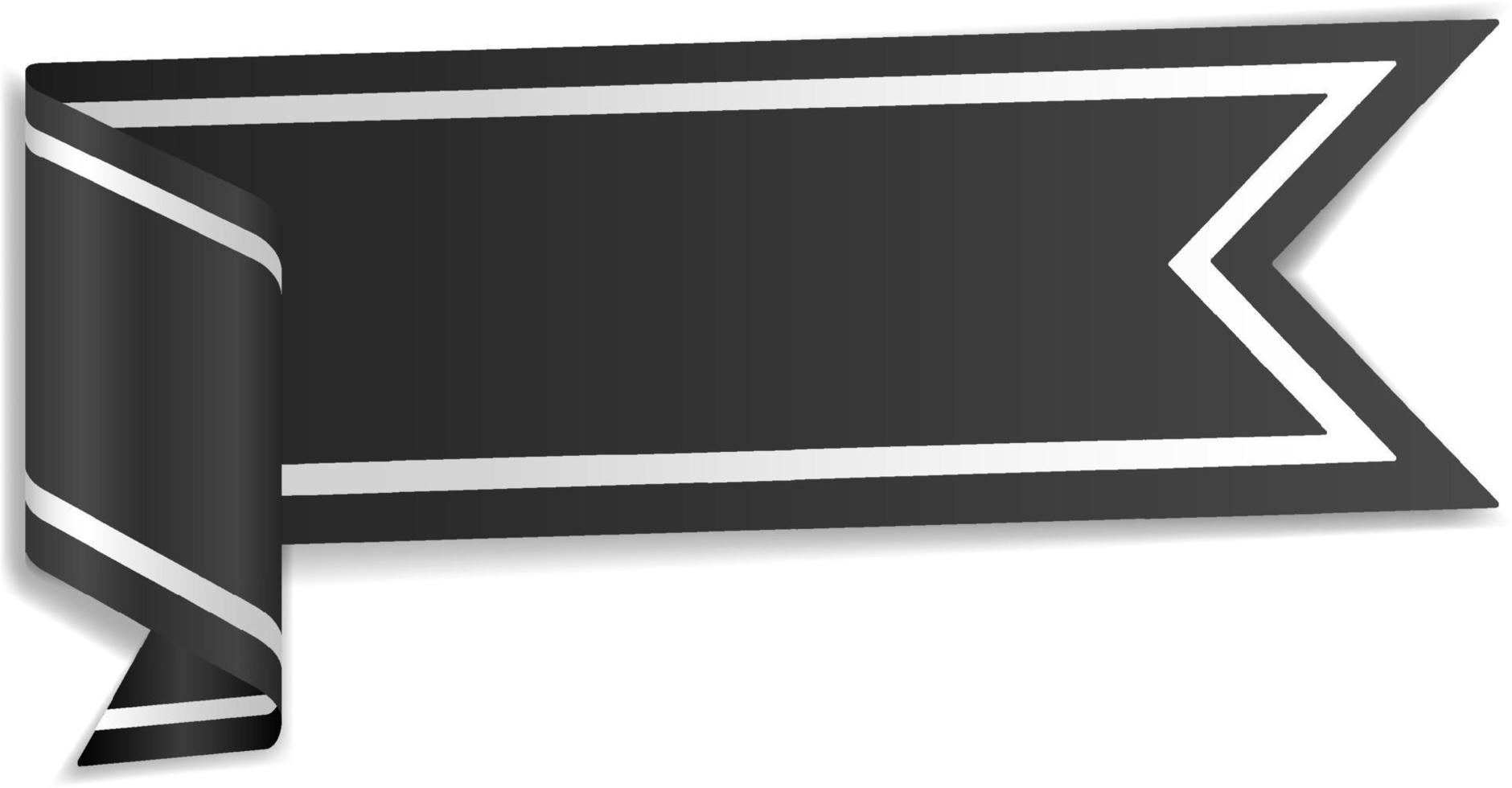 Black banner design on white background vector