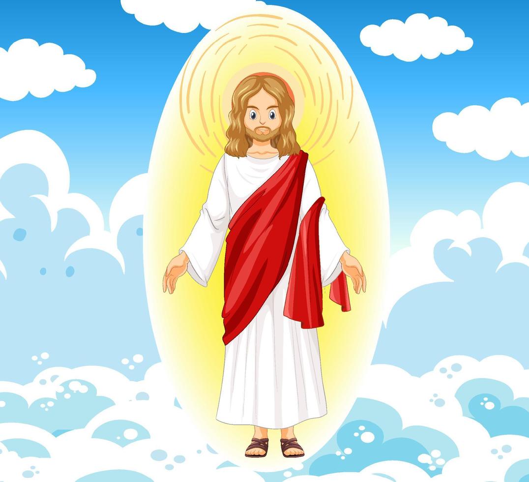 jesucristo en estilo de dibujos animados vector