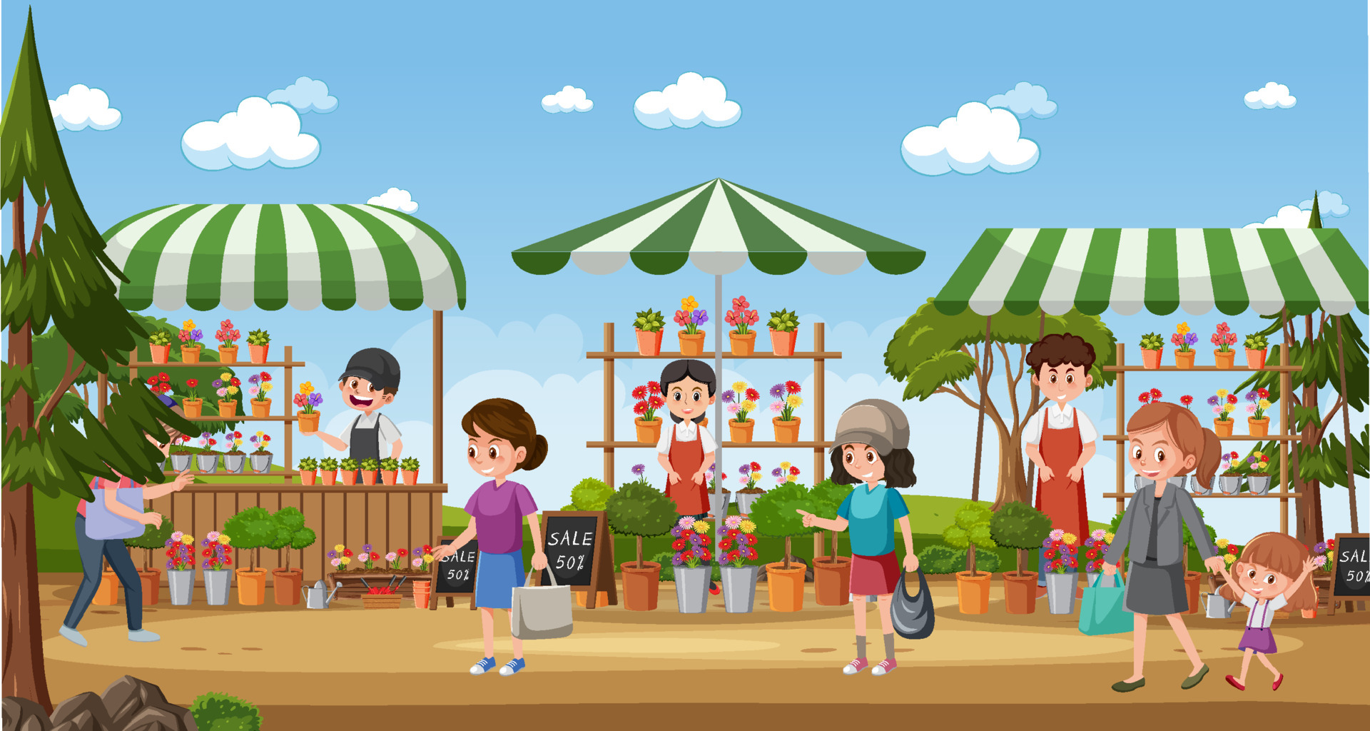 Flea market scene in cartoon style 6239023 Vector Art at Vecteezy Flea market scene in cartoon style 6239023 Vector Art at Vecteezy