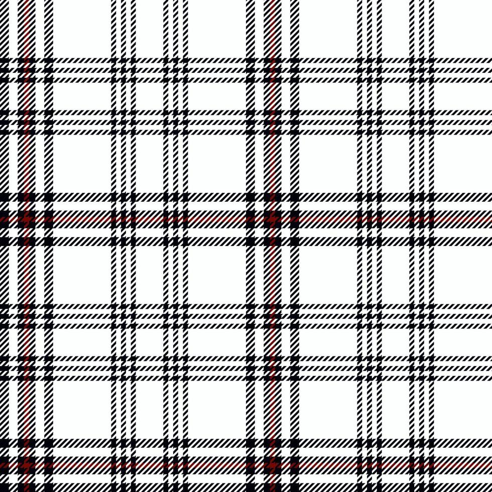patrón tradicional de tela escocesa de tartán en blanco, negro y rojo.textura de tela escocesa, manteles, ropa, camisas, vestidos, papel, ropa de cama, mantas y otros productos textiles vector