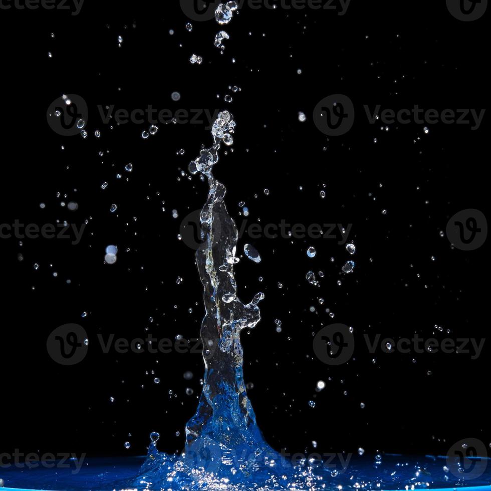 Splash water, water splashes, isolated on black background photo