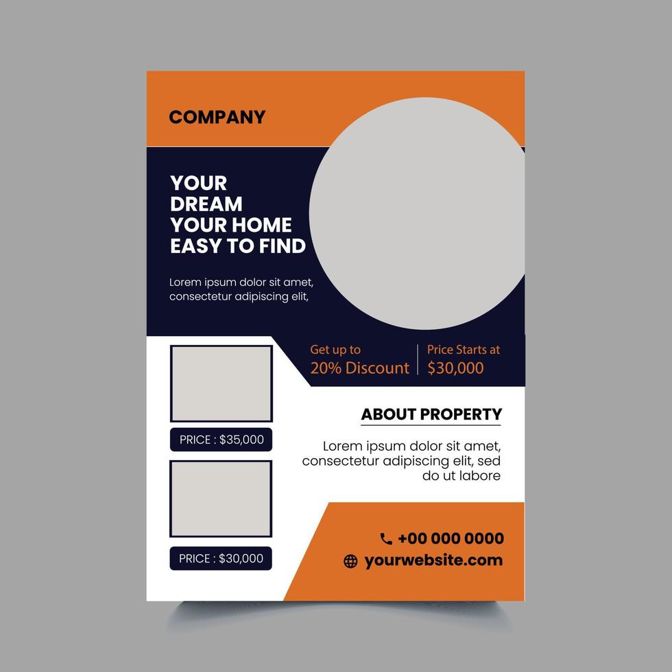 Real estate flyer design post vector