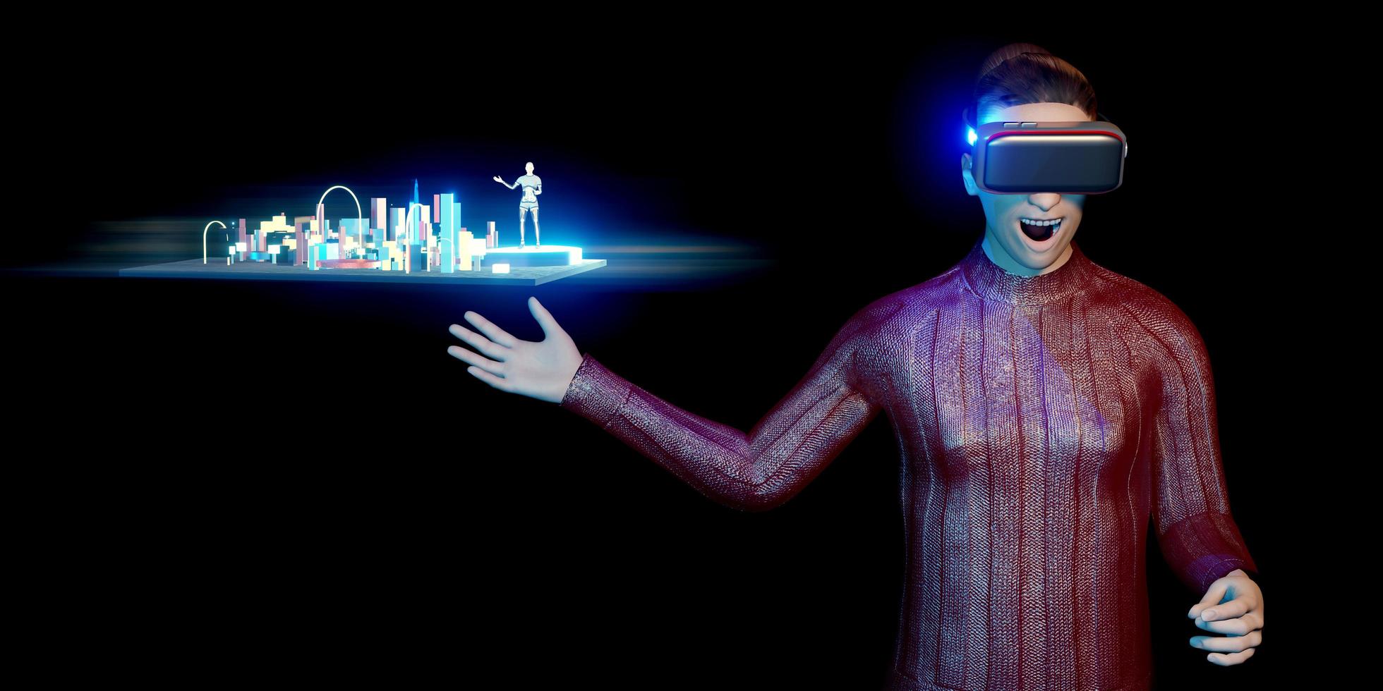 The VR camera displays a map of the Metaverse world The sandbox Avatars Metaverse worlds and 3D photo