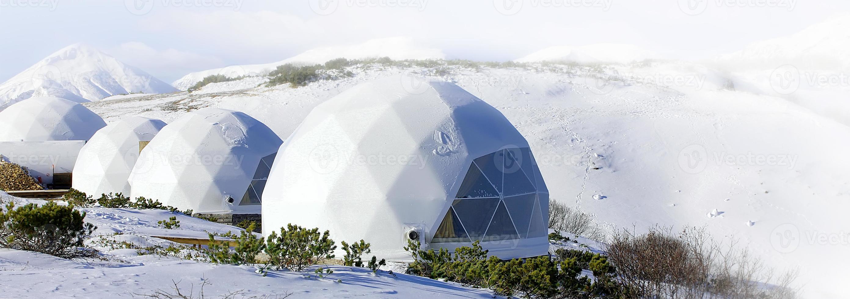 winter glamping on a volcano, Kamchatka Peninsula photo