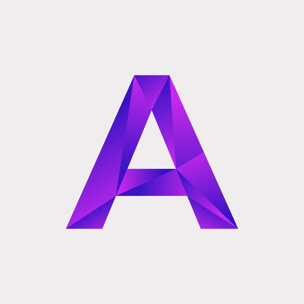 Initial Letter A Low Poly Overlay Logo Design Template. Vector EPS 10