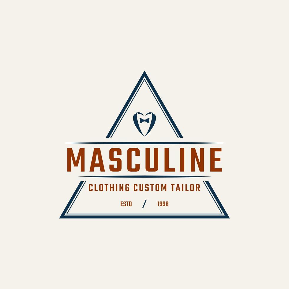 insignia de etiqueta retro vintage clásica para caballero de prendas de vestir y elemento de plantilla de diseño de emblema de logotipo masculino vector