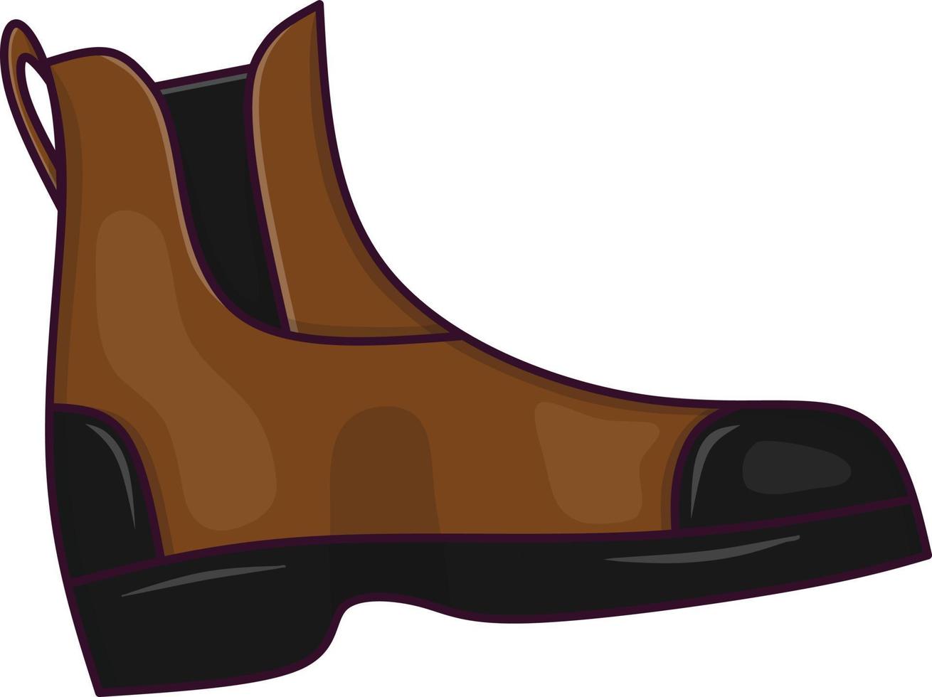 zapatos de montar con estilo de diseño plano en marrón, negro y morado vector
