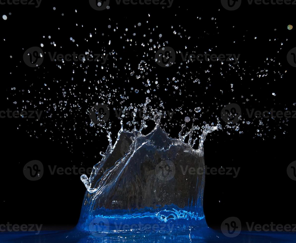 Splash water, water splashes, isolated on black background photo