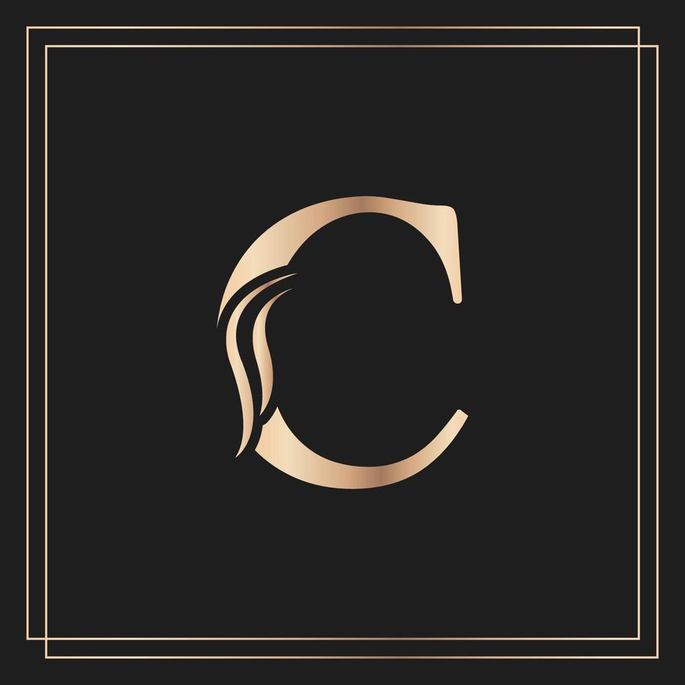 Elegant letter C Graceful Royal Calligraphic Beautiful Logo. Vintage Gold Drawn Emblem for Book Design, Brand Name, Business Card, Restaurant, Boutique, or Hotel vector