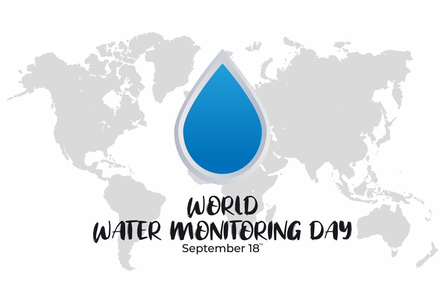 Flat Design Illustration Of World Water Monitoring Day Template, Design Suitable For Posters, Banner, Backgrounds, And Greeting Cards World Water Monitoring Day Themed vector