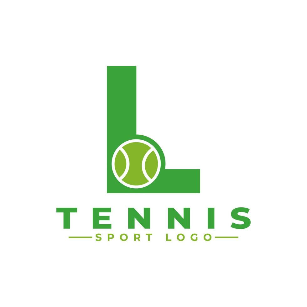 Letter L with Tennis Logo Design. Vector Design Template Elements for Sport Team or Corporate Identity.