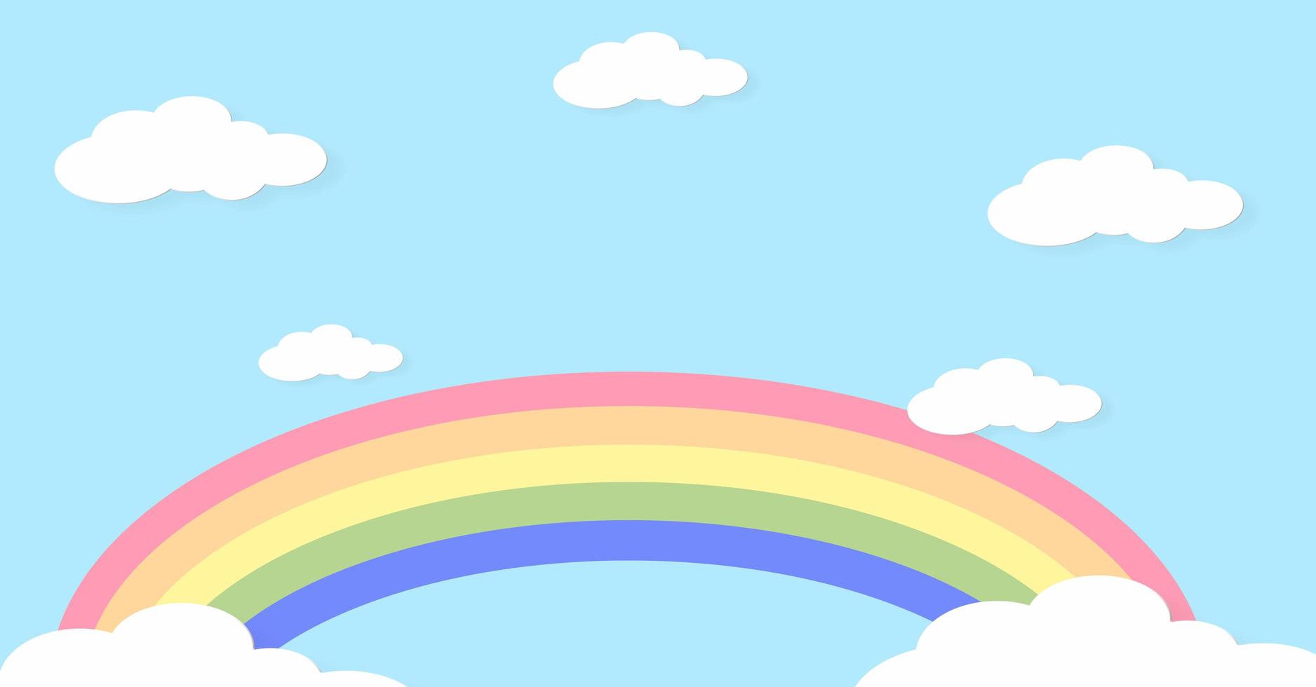 Fondo de arco iris de cielo colorido kawaii abstracto. gráfico cómico pastel degradado suave. concepto para el diseño o la presentación de tarjetas de boda foto