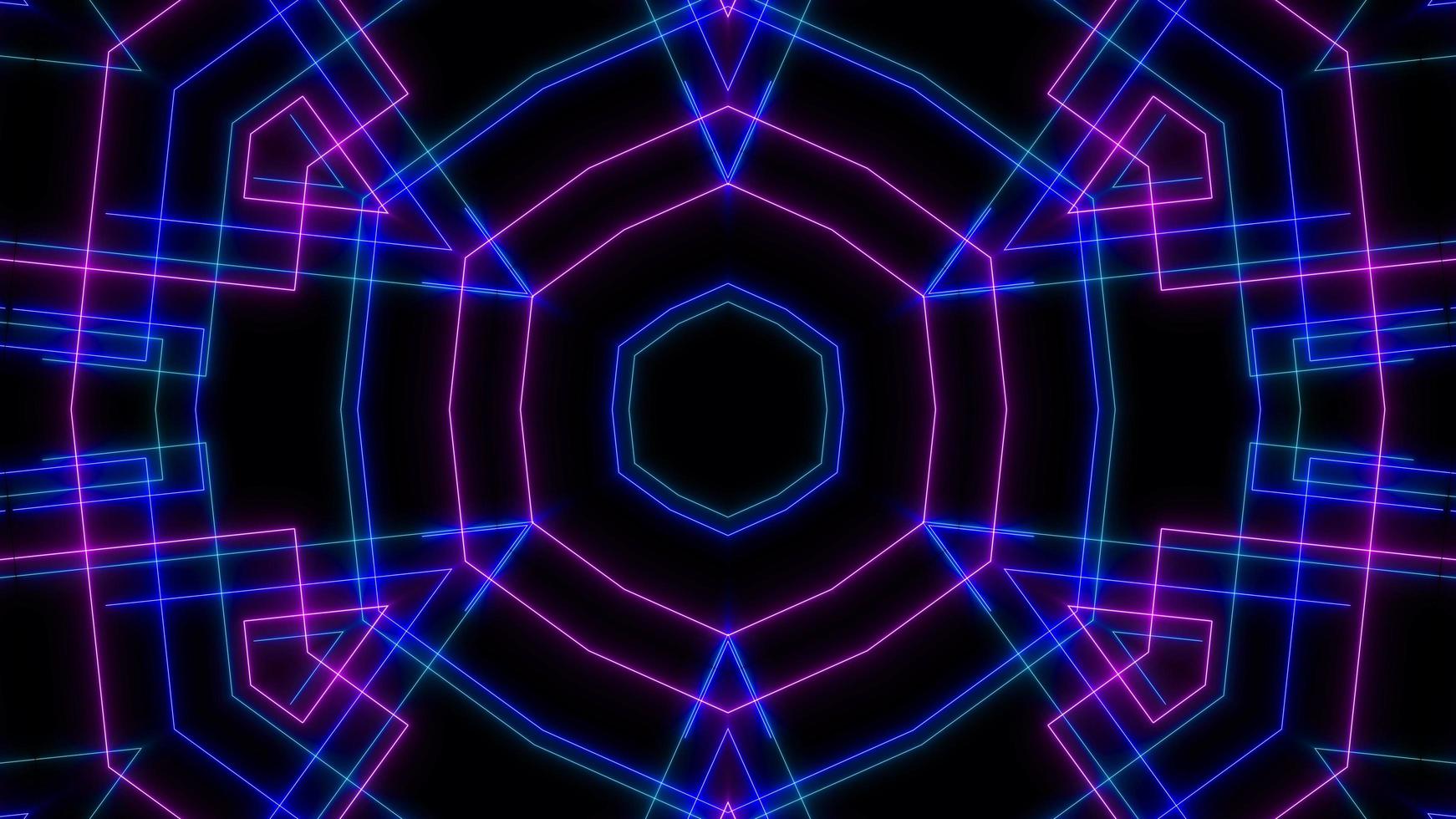 Destello de lente brillante de neón de ciencia ficción retro abstracto coloreado sobre fondo negro. diseño colorido de la demostración del laser para las tecnologías de la publicidad de los banners. estilo retro de los 80 foto