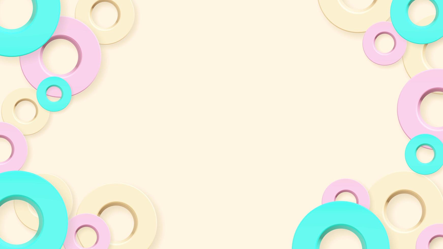 Abstract geometry shape circles pastel colorful background. 3D illustration. Poster or website design photo