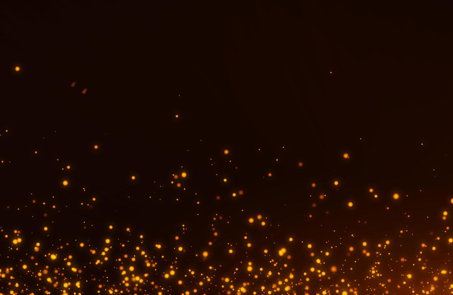 Abstract bokeh glitter lights background of flickering gold particles and light flare photo