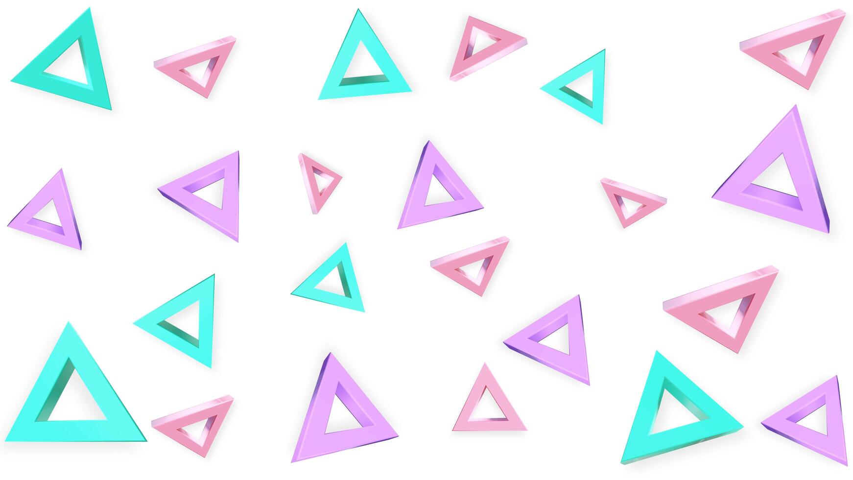 Abstract pattern geometry shape triangle pink pastel colorful cute background. 3D illustration. Poster or website design photo