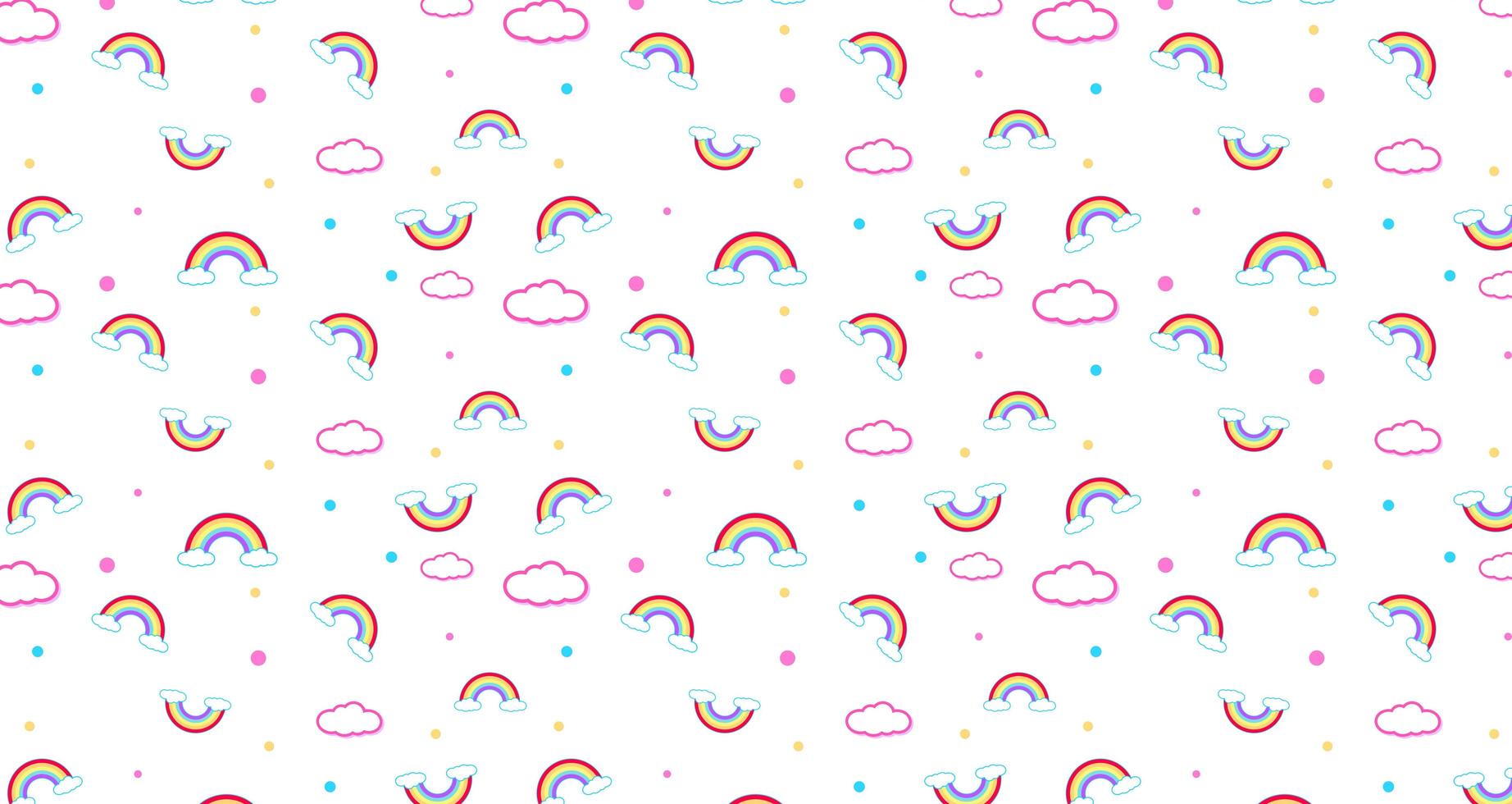 patrón de festival abstracto kawaii pintura color nubes dibujos animados en cielo rosa con fondo de arco iris. concepto para niños y jardines de infancia o presentación y día de navidad foto