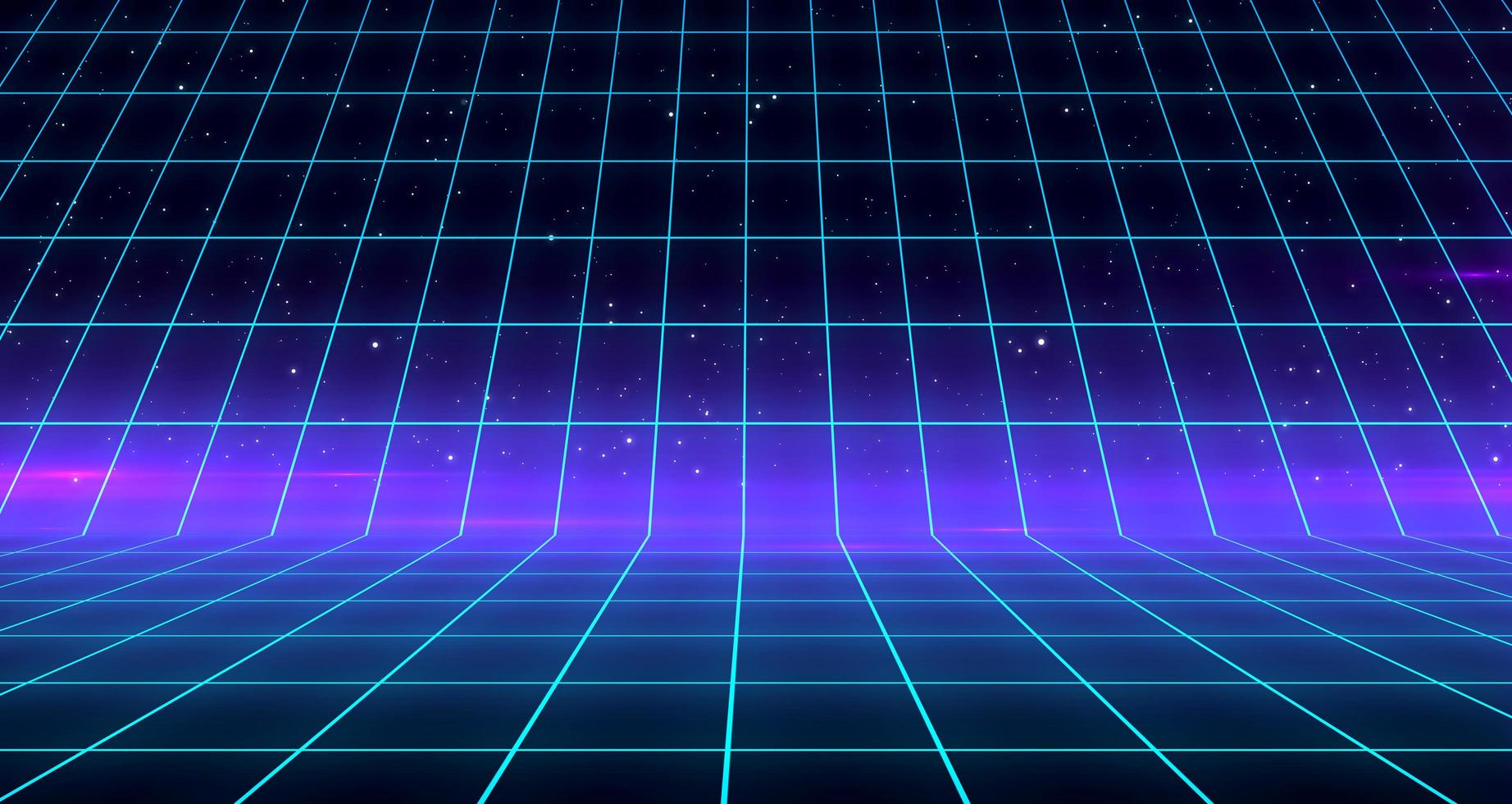 Retro style 80s Sci-Fi Background Futuristic with laser grid landscape. Digital cyber surface style of the 1980s. photo