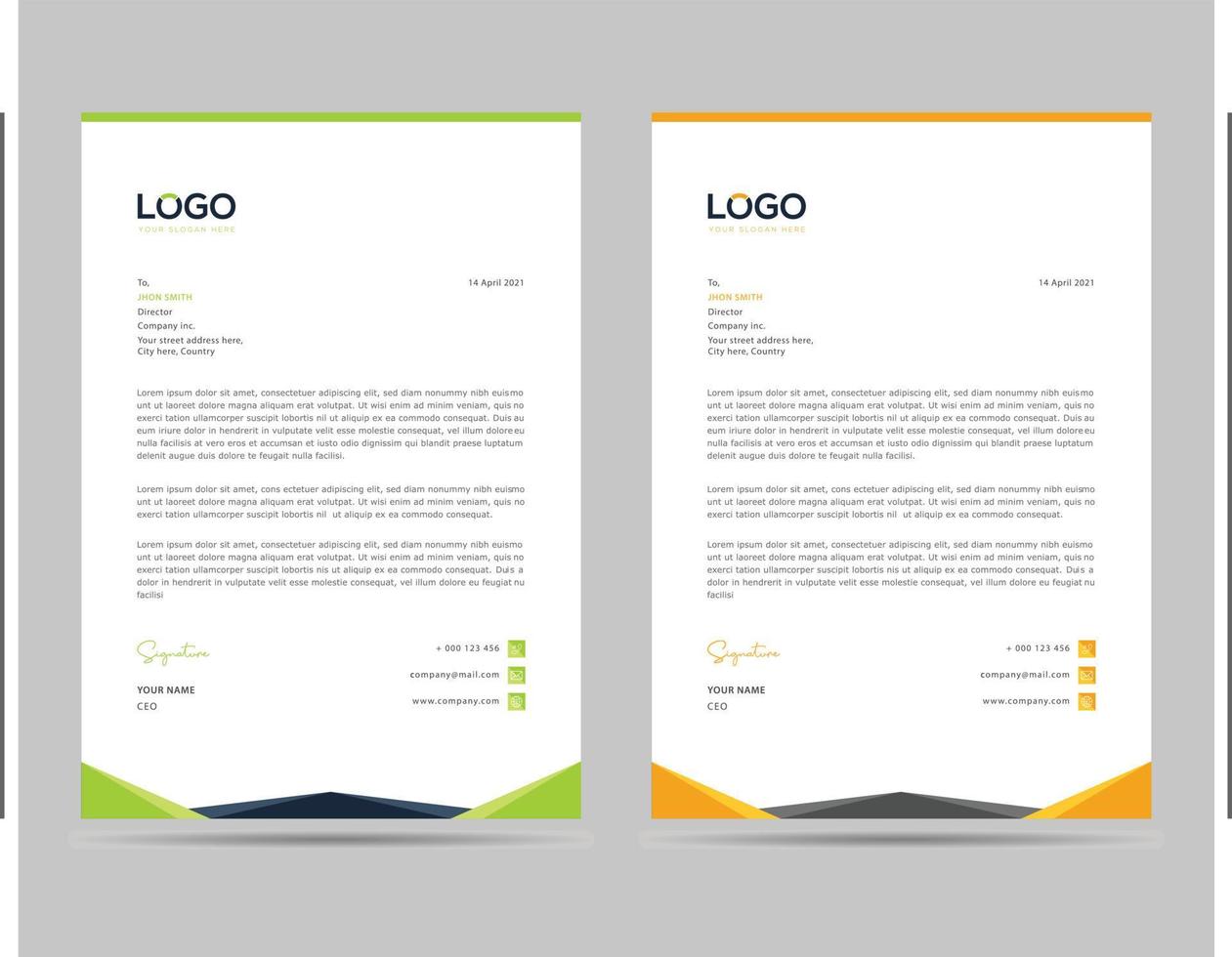 A4 Size Elegant letterhead template design in minimalist style. vector