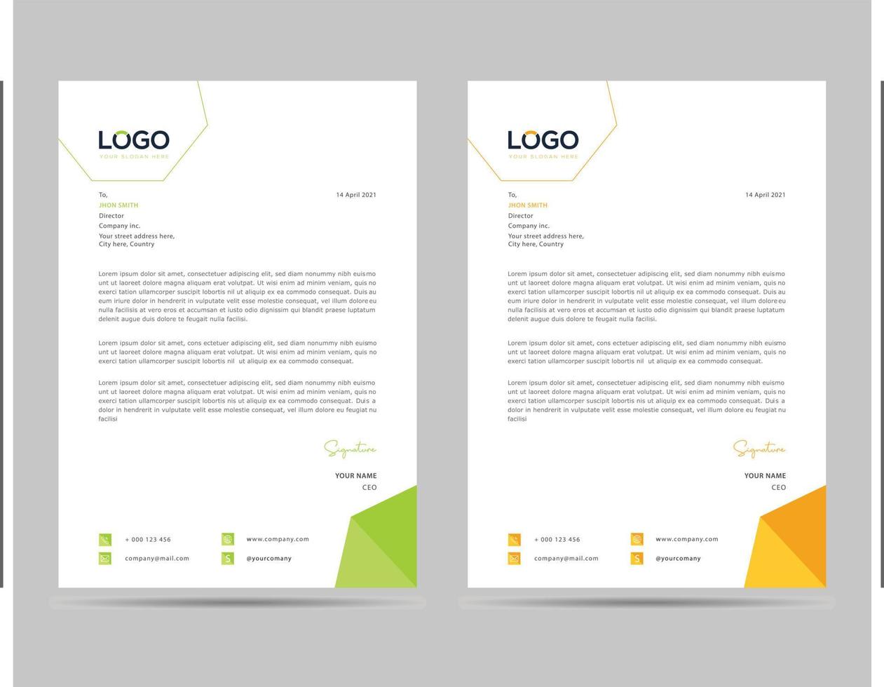 A4 Size Elegant letterhead template design in minimalist style vector