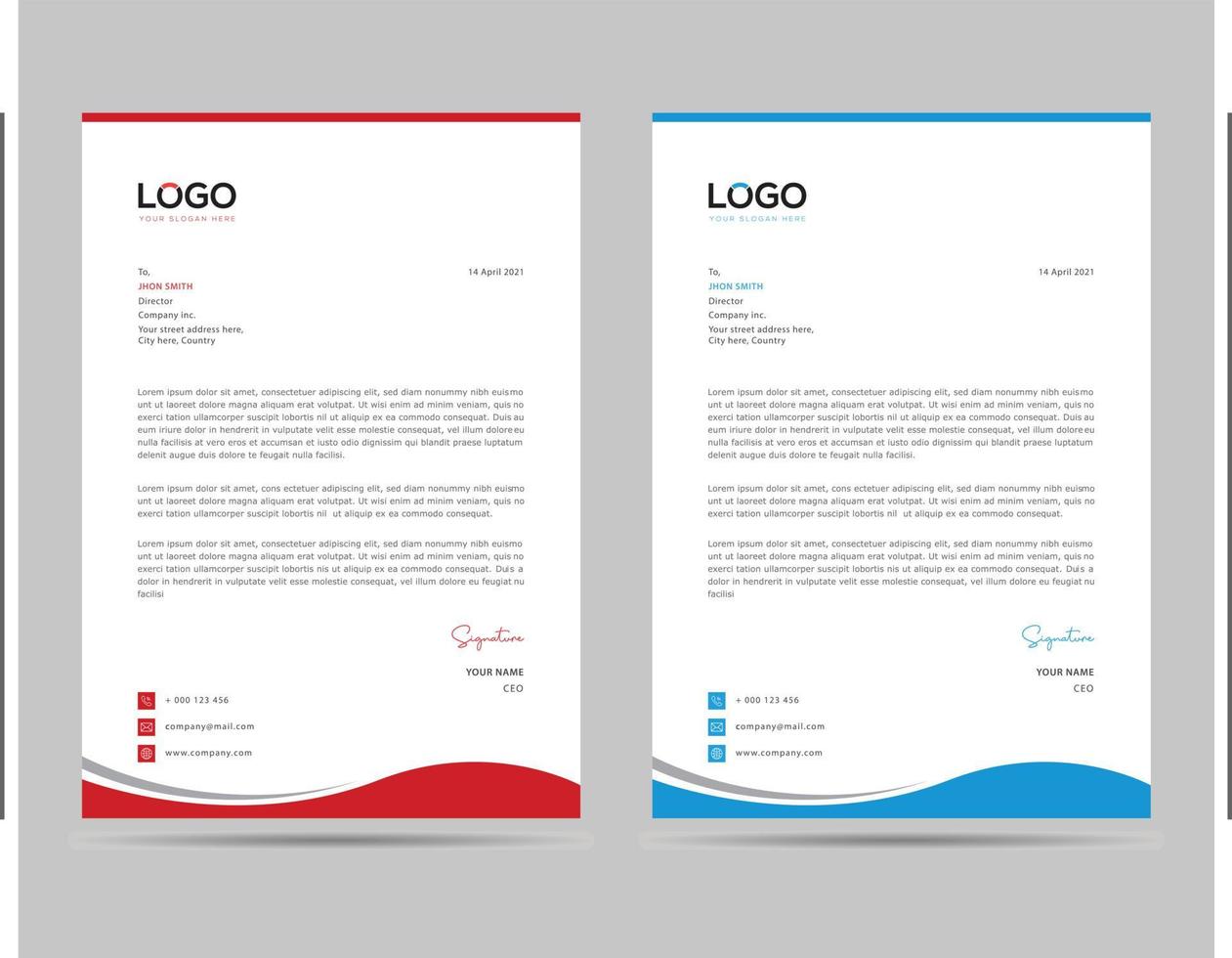 A4 Size Elegant letterhead template design in minimalist style vector