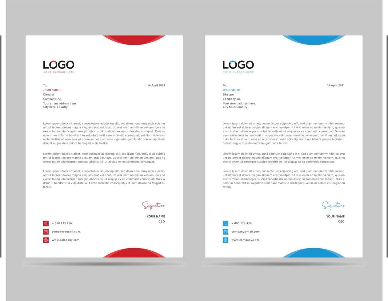 A4 Size Elegant letterhead template design in minimalist style vector