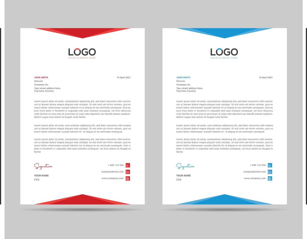 A4 Size Elegant letterhead template design in minimalist style vector