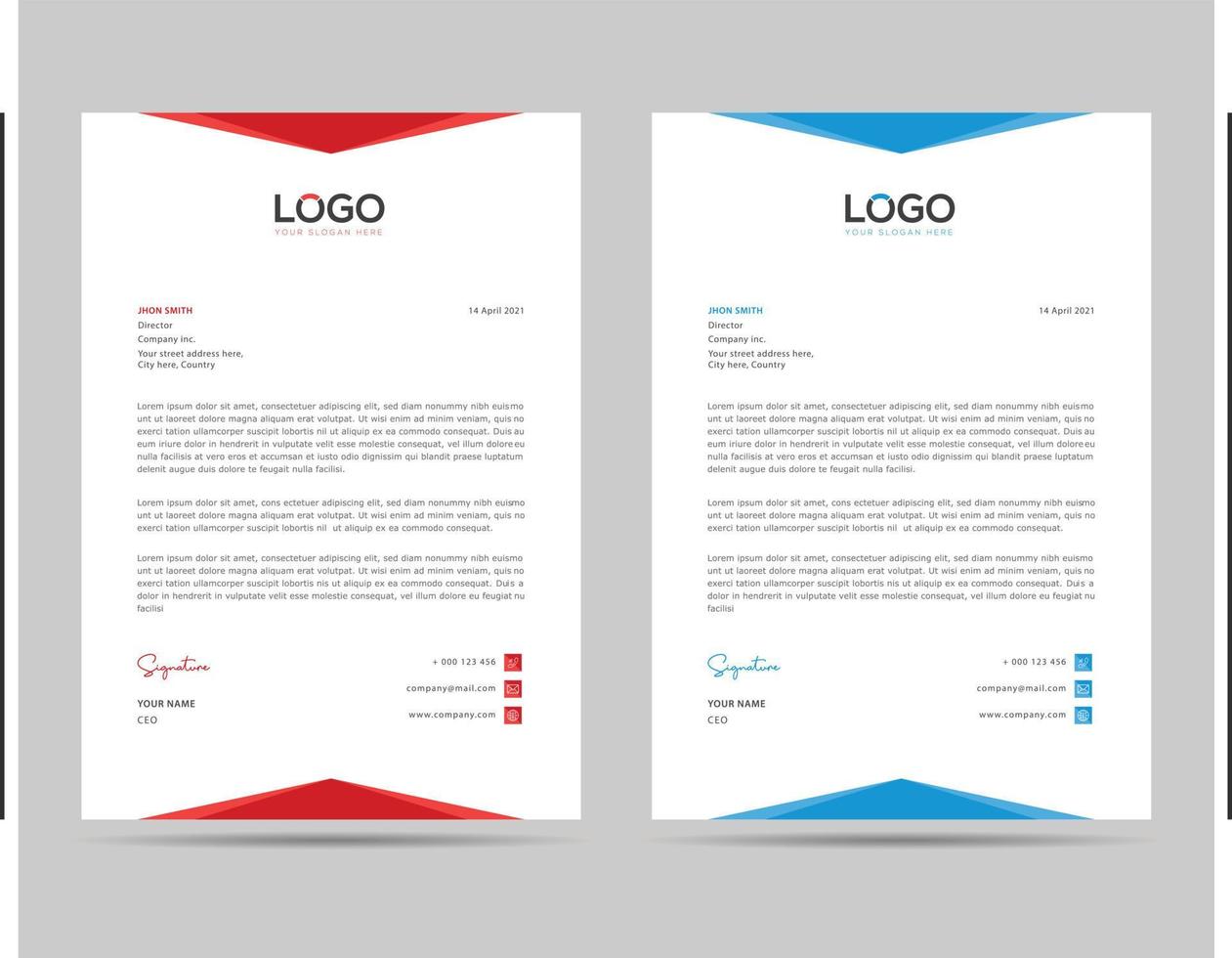 A4 Size Elegant letterhead template design in minimalist style vector