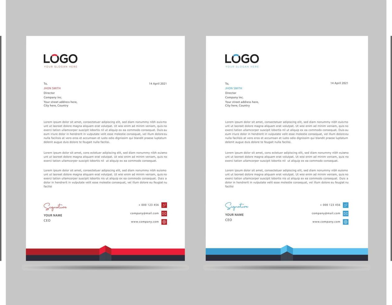 A4 Size Elegant letterhead template design in minimalist style vector