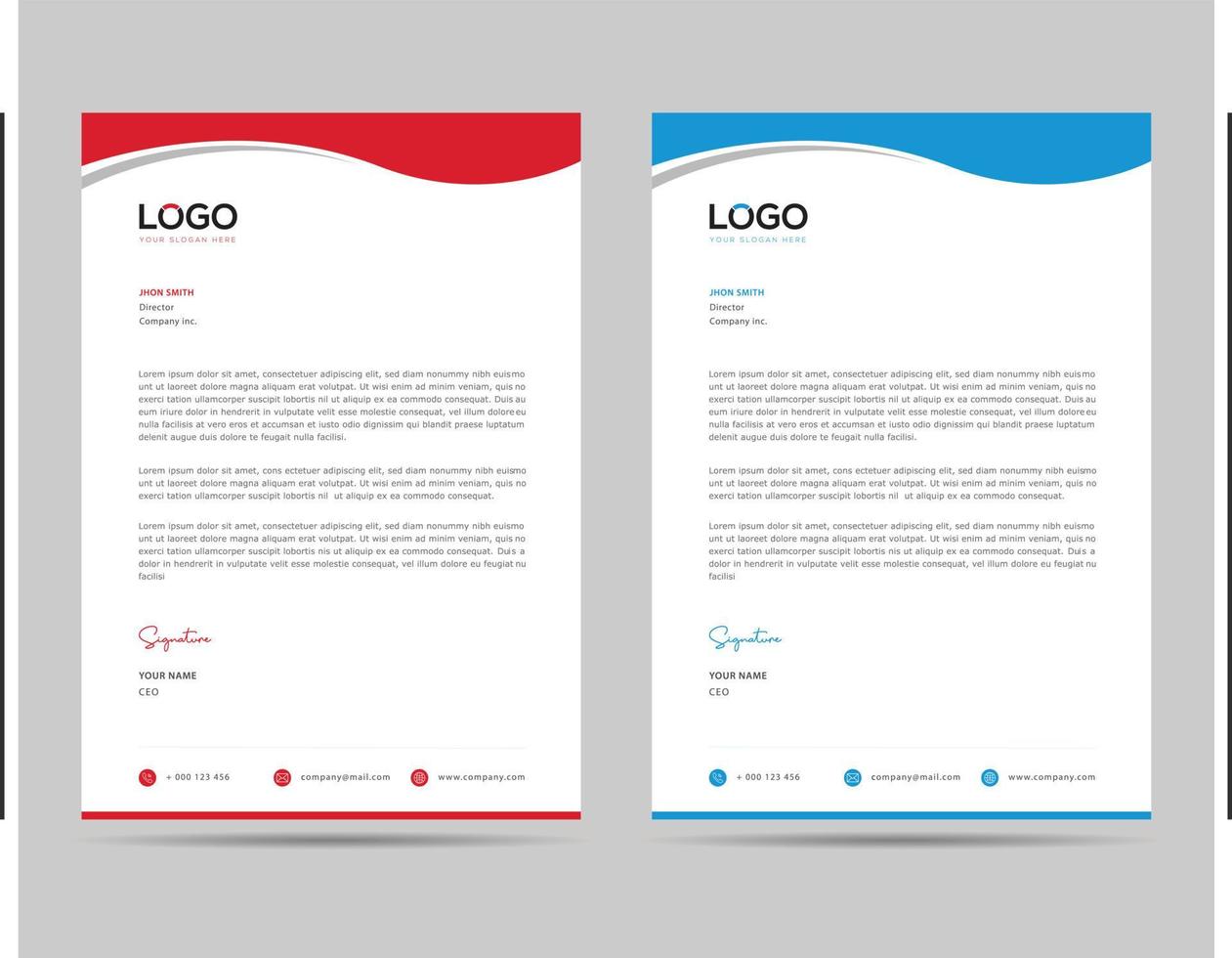 A4 Size Elegant letterhead template design in minimalist style. vector