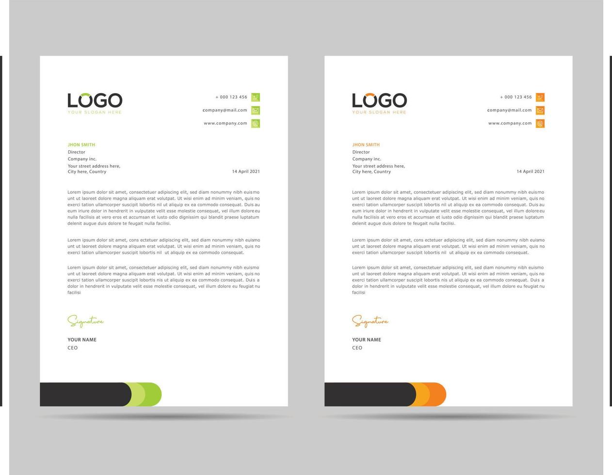 A4 Size Elegant letterhead template design in minimalist style vector