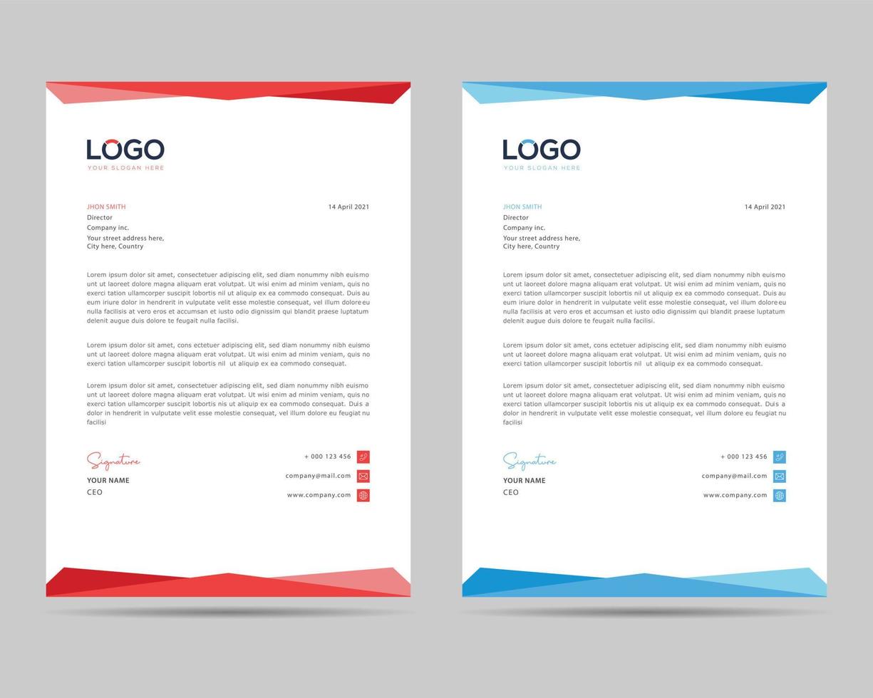 A4 Size Elegant letterhead template design in minimalist style. vector