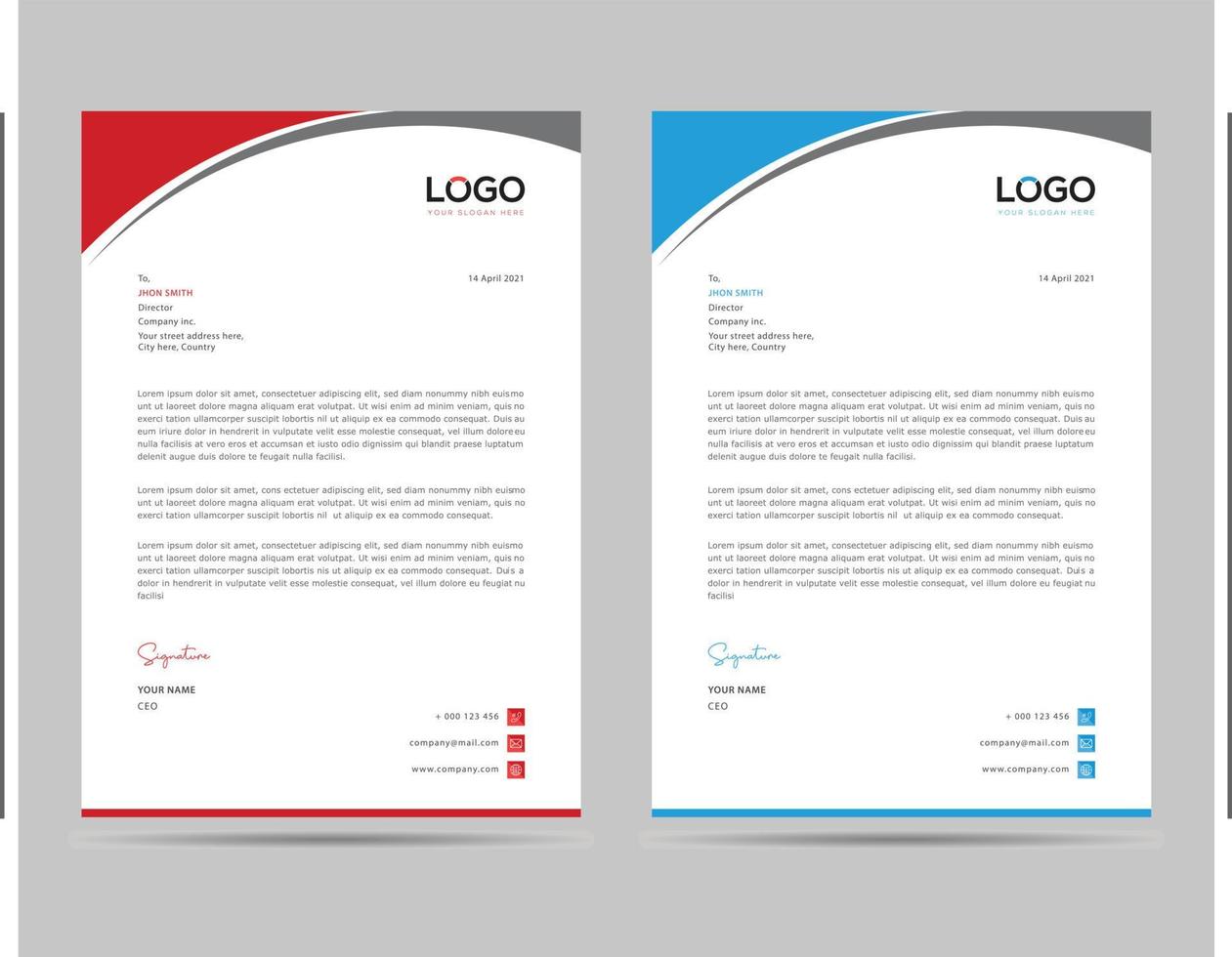 A4 Size Elegant letterhead template design in minimalist style vector