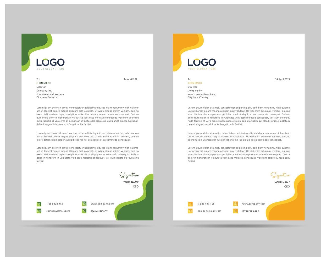 A4 Size Elegant letterhead template design in minimalist style vector