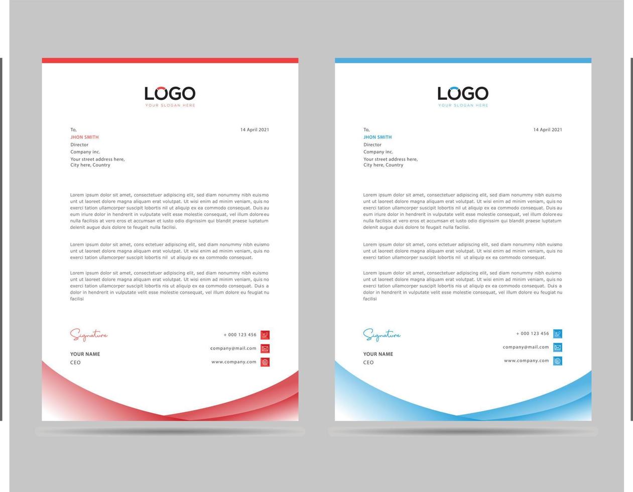 A4 Size Elegant letterhead template design in minimalist style vector