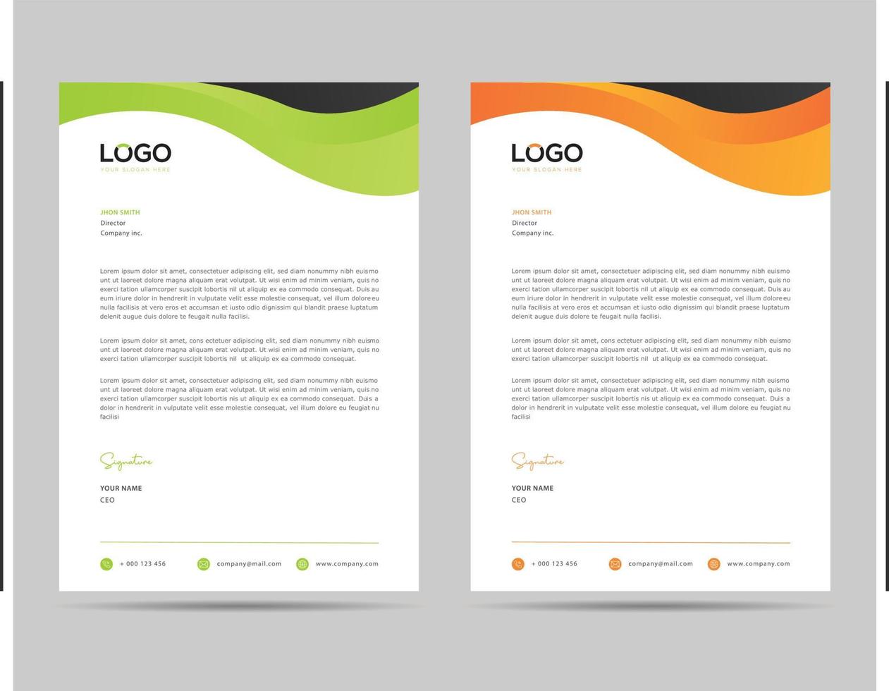 A4 Size Elegant letterhead template design in minimalist style vector