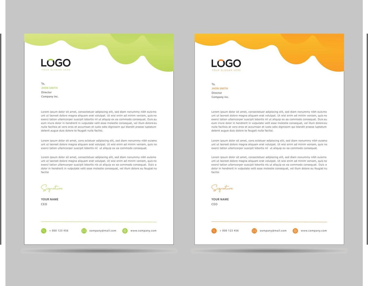 A4 Size Elegant letterhead template design in minimalist style vector