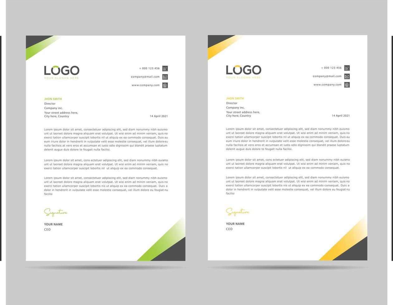 A4 Size Elegant letterhead template design in minimalist style vector