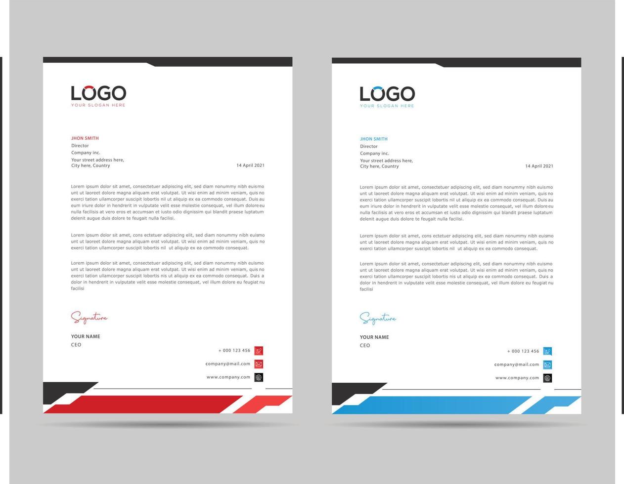 A4 Size Elegant letterhead template design in minimalist style vector