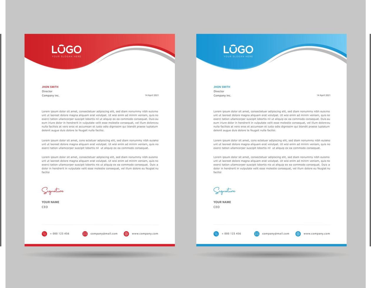 A4 Size Elegant letterhead template design in minimalist style vector