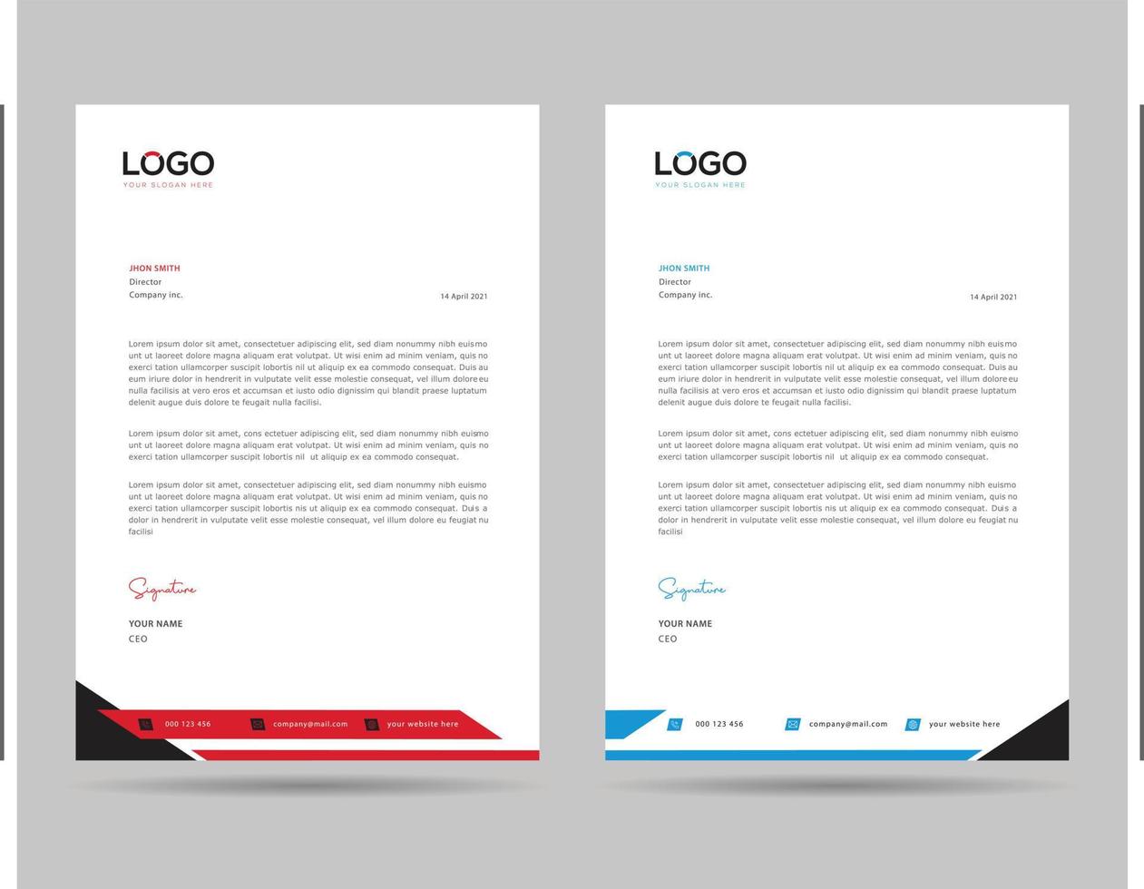 A4 Size Elegant letterhead template design in minimalist style vector