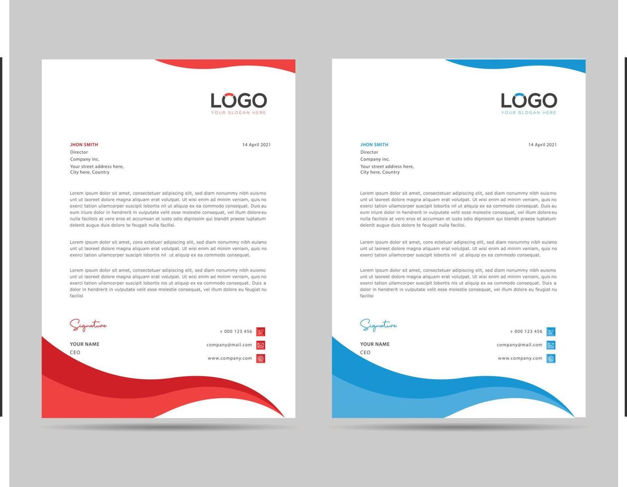 A4 Size Elegant letterhead template design in minimalist style vector