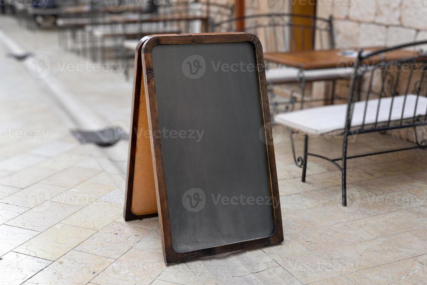 Clean street chalkboard restaurant menu mockup photo