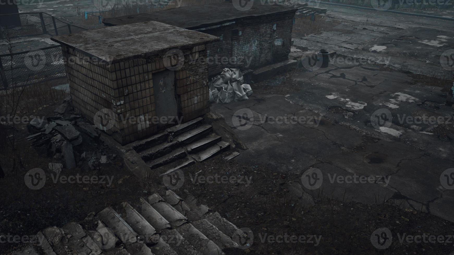 Old and abandoned buildings in a small town photo
