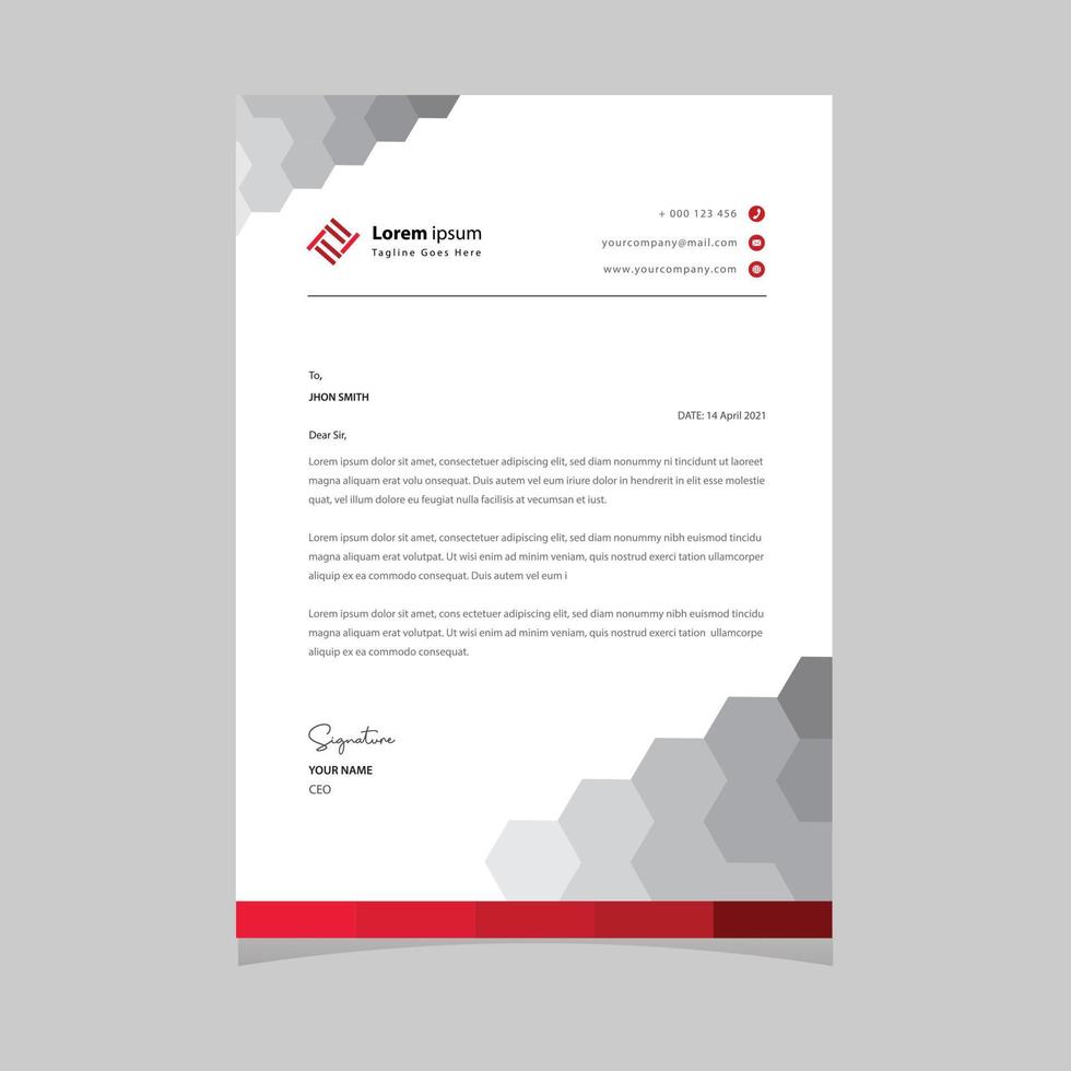 A4 Size Elegant letterhead template design in minimalist style vector
