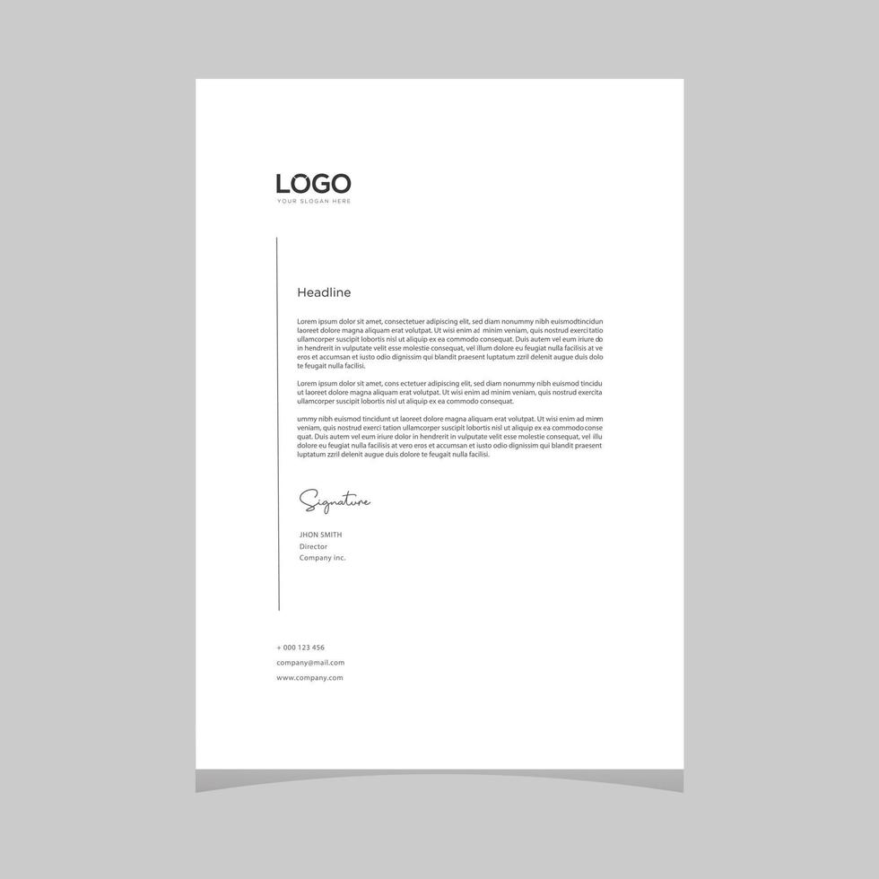 A4 Size Elegant letterhead template design in minimalist style vector