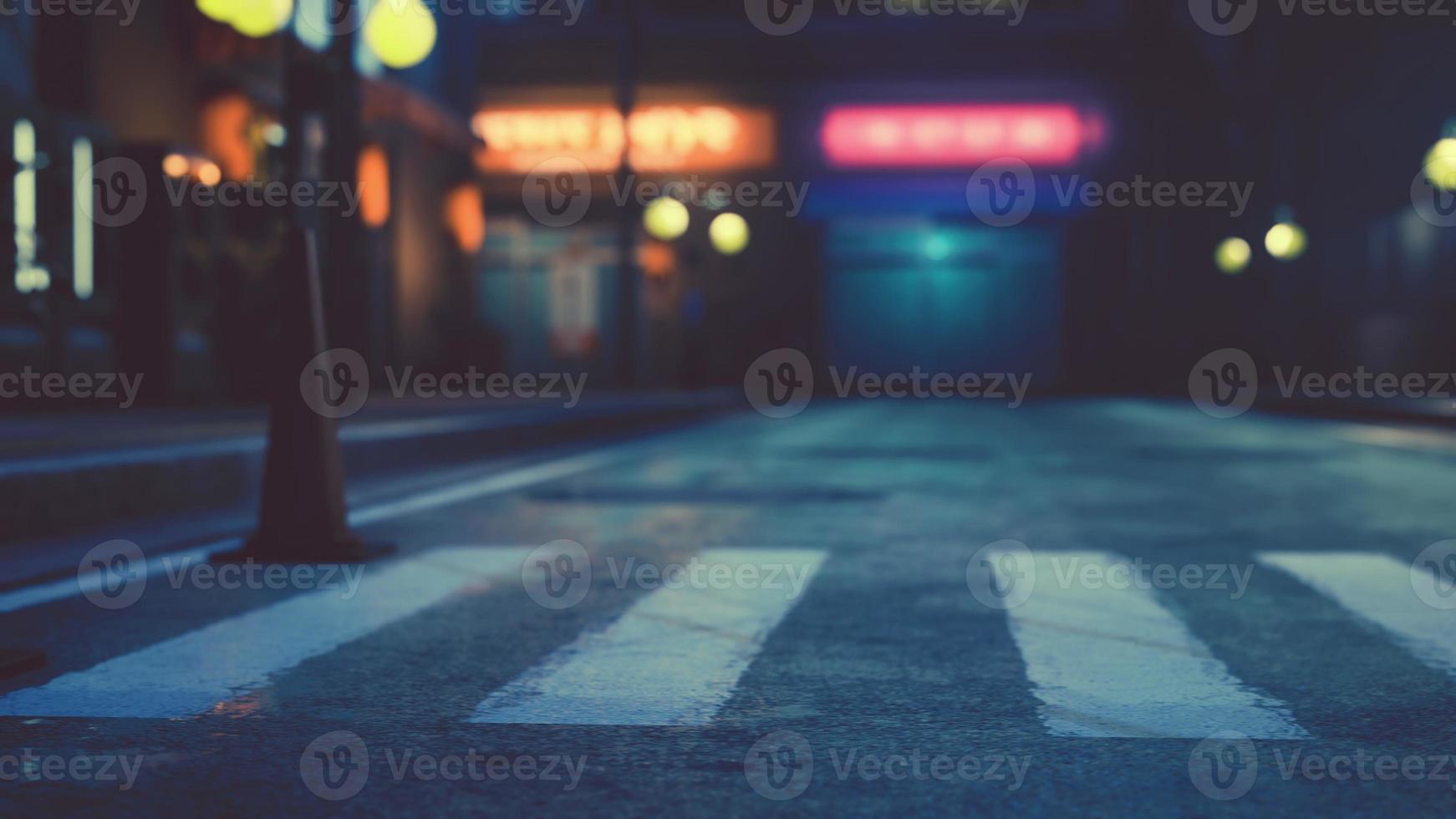 escena nocturna de la ciudad de Japón con luces de neón foto