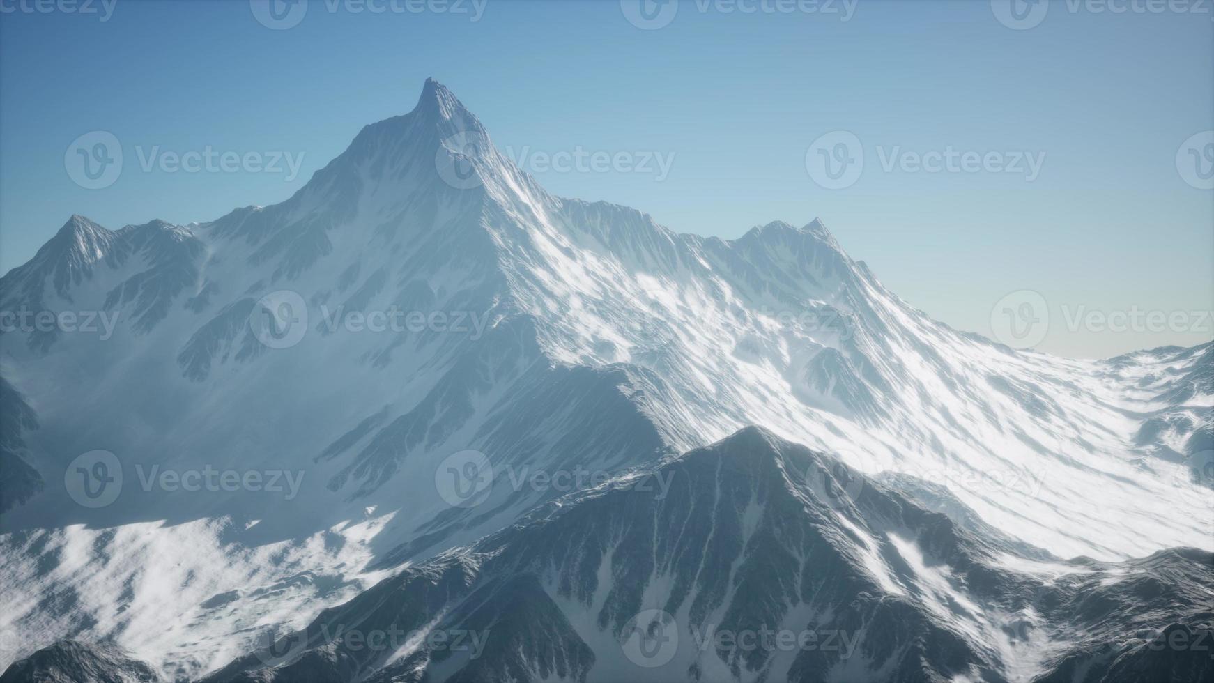 High mountains under snow in the winter photo