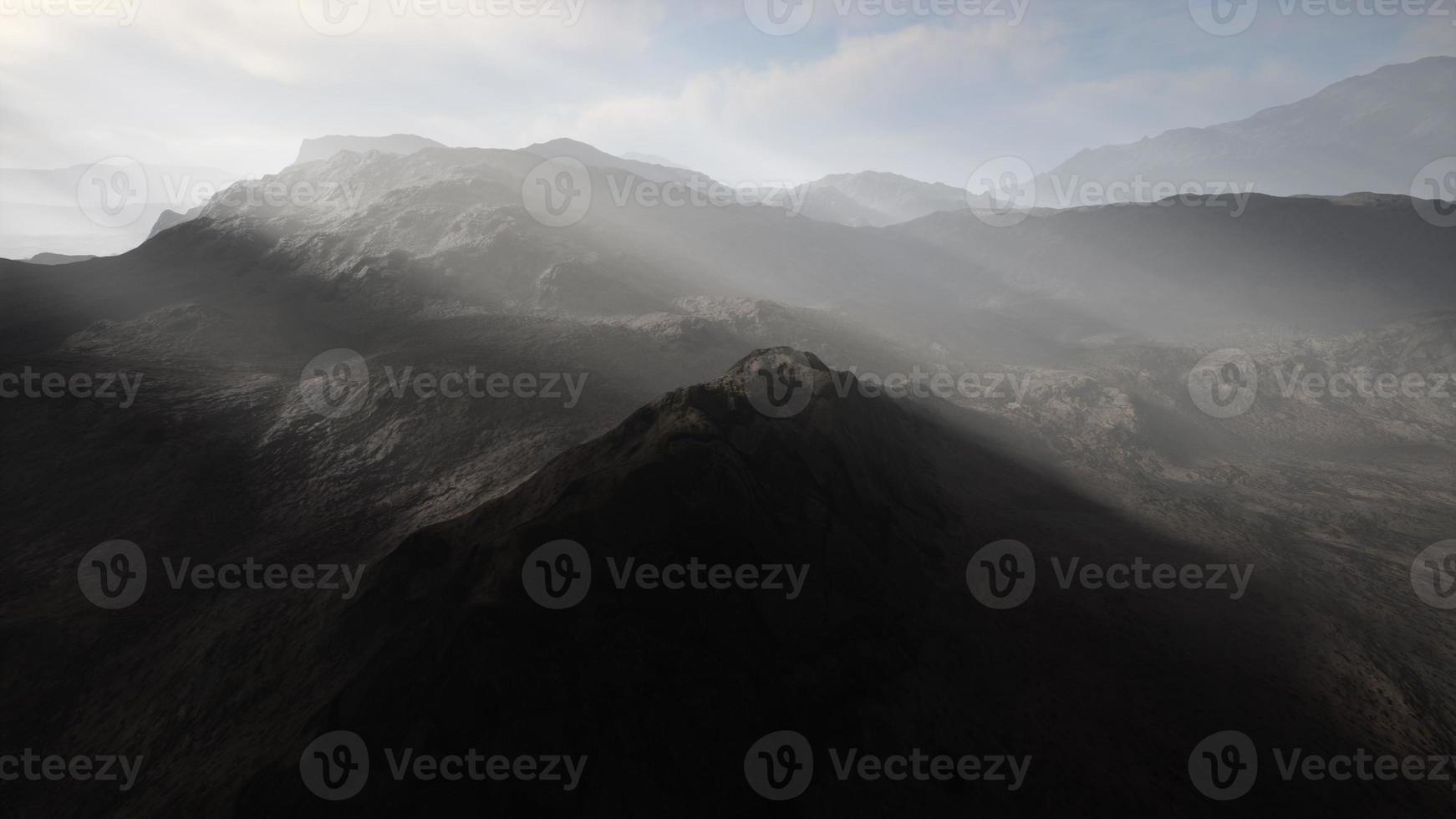 landscape panoramic view desert with rocky mountains photo